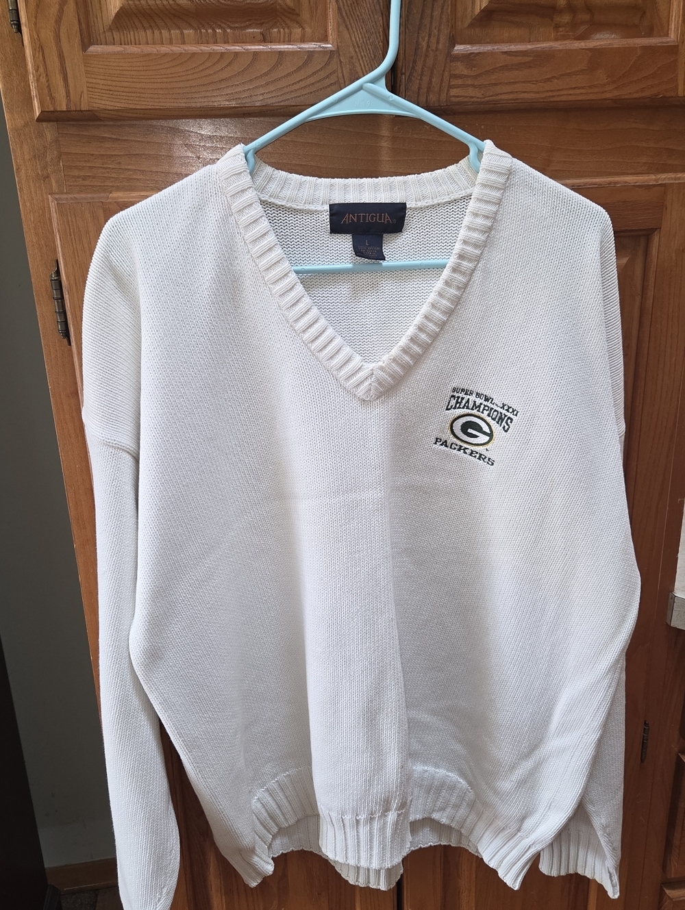 Vintage Green Bay Packers Super Bowl XXI Antigua Large Sweater
